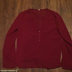 Red sheer blouse